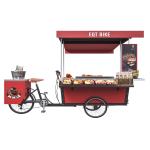 Stainless Grilled Food 50km/H BBQ Tricycle Hot Dog Cart