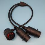 Right Angle J1939 Deutsch 9 Pin Female to Dual Deutsch 9-Pin Male Y Cable