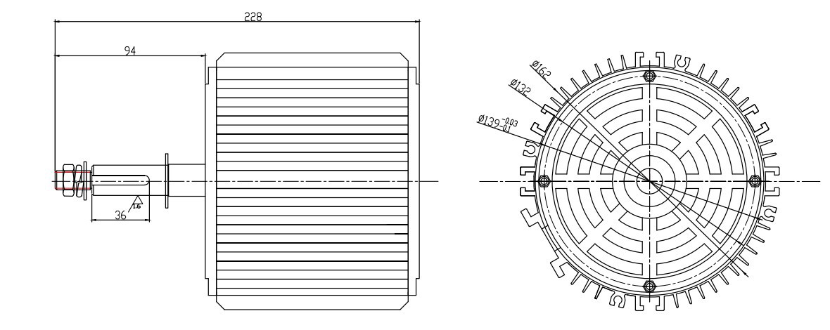 Aluminum Housing 450W Copper Coil Air Conditioner Air Cooler Motor With 20mm Shaft Dia.
