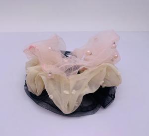 China Girls Elastic Fabric Hair Accessories Scrunchies With Pearls wholesale