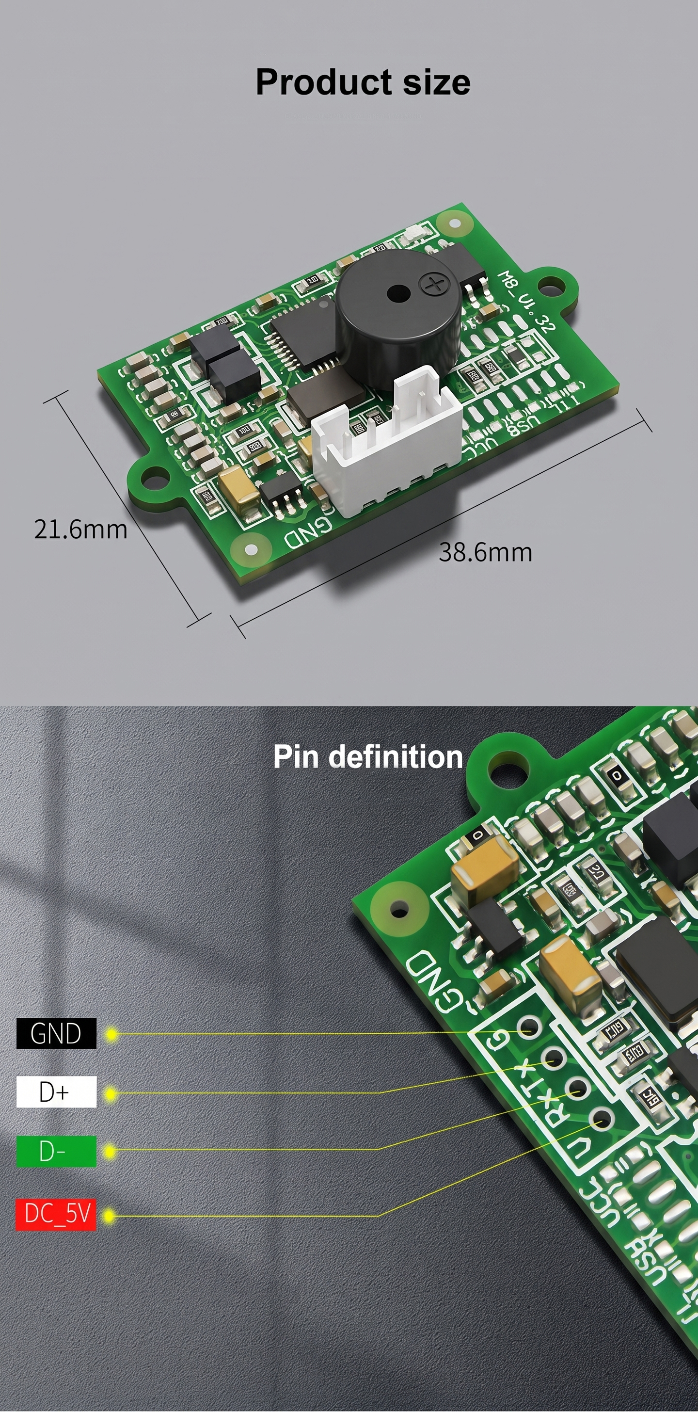 M8-WD-UH-00 RFID Card Reader Module IC Card Reader S50 Contactless 14443A Protocol IC Card Issuer USB Interface