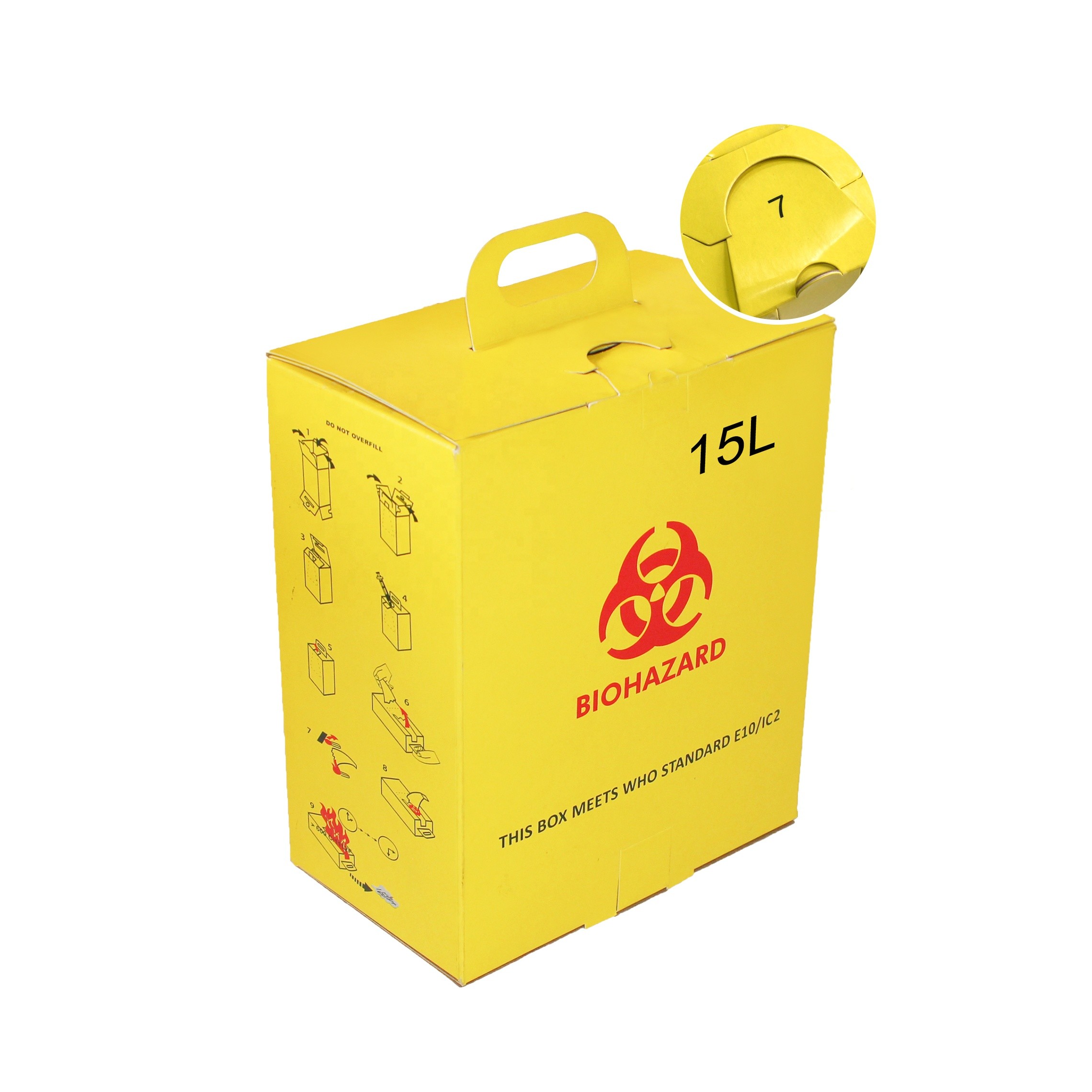 15L Hospital Disposal Syringe Needle Sharp Container Medical Waste Recycling Sharp Box