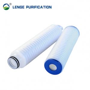 China 0.22um PVDF Pleated Membrane Filter Cartridge With Silicone Rubber Seal on sale