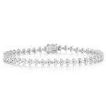 Designer 18K Gold 925 Sterling Silver Flower Charm Women Tennis Bracelet with