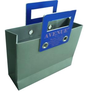 China Brown 400g Avenue Rectangle Special Paper Carrier Bag With Cardboard Handle wholesale