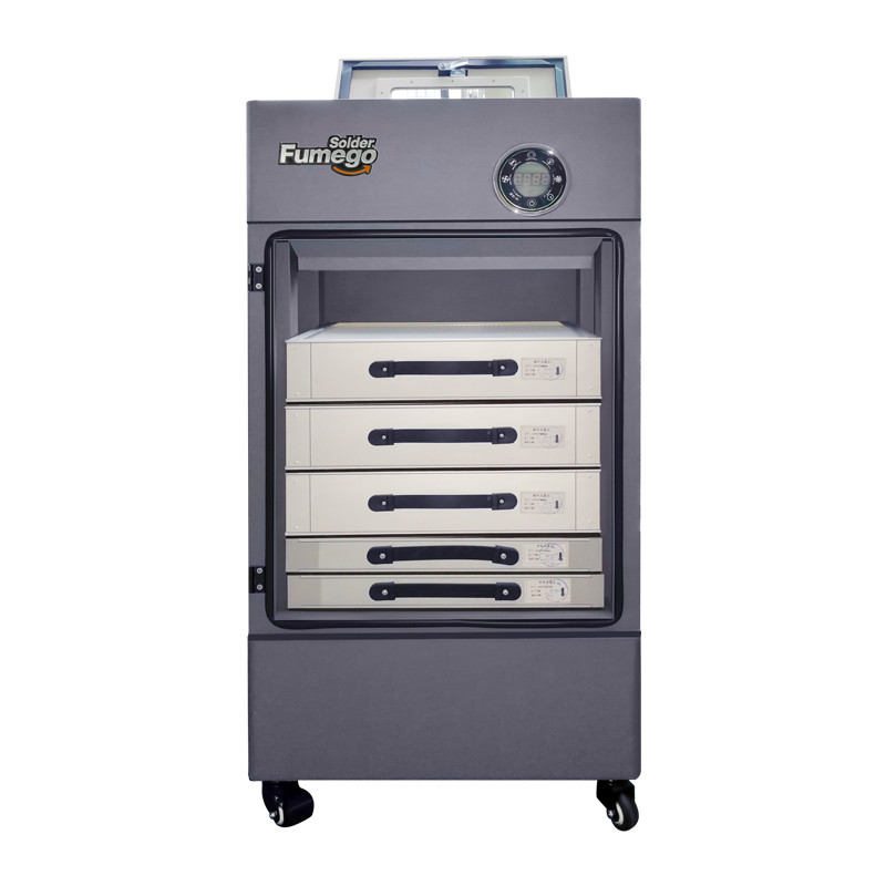High Power Solder Fume Extractor 6 Layers 6 Operators 450 Watt With Wheels