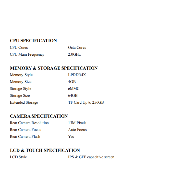 Mobydata V2S PDA TECHNICAL SPECIFICATION