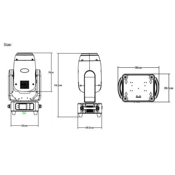 Gobo Zoom Moving Beam Spot 280w with Electronic Linear Dimming