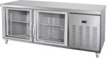 350W Under Counter Freezer , Glass Door With LED Light Stainless Steel Kitchen