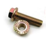 Yellow Zinc SAE J429 Gr.8 Serrated Hex Flange Bolts With Nut DIN6923