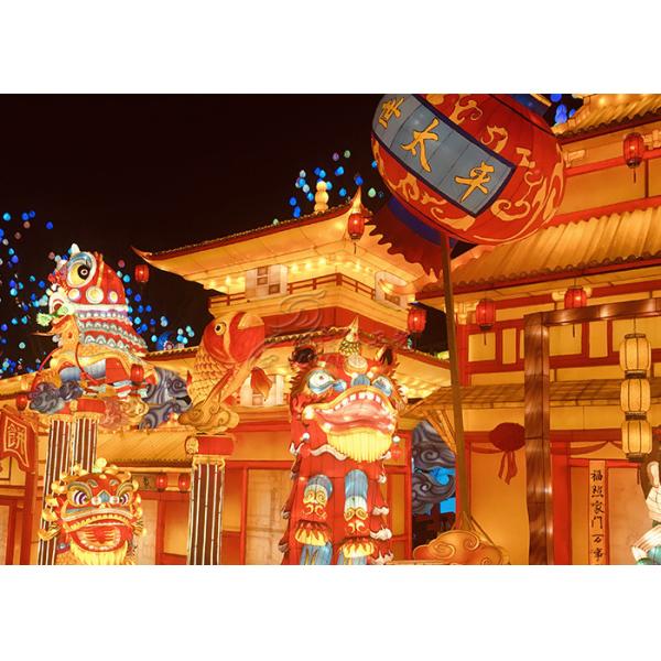 Big Fabric Chinese Lanterns 110V / 220V Powered Customization Support