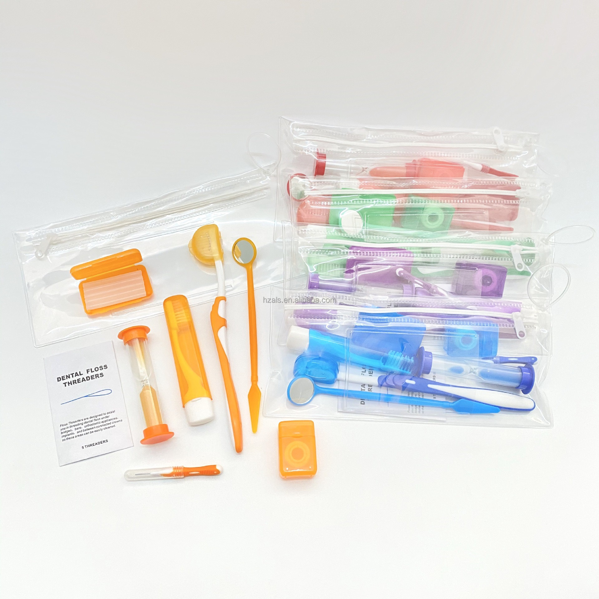 Manual Power Source Ortho Wax Floss Oral Mirror Included Portable Interdental Brush Kit with Highest Medical Grade Plastic