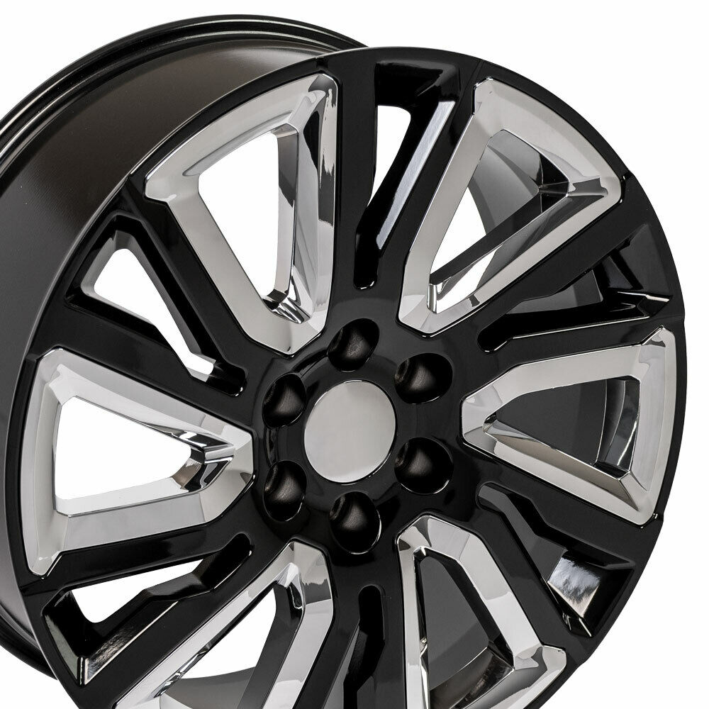 Ct2078 22x9 Gmc Replica Wheels Satin Black Gloss Black Insert Rim Chevy 22"