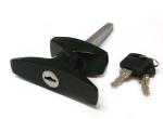 Black T Handle Latch Lock with Long Bar for Equipment Cabinet Door Furniture