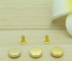 China 10mm Gold Circle Round Flat Rivet Spike Studs Spots Leathercraft Nailhead wholesale