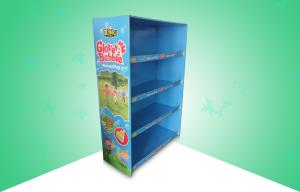 China OEM/ODM 4 Shelf Cardboard Floor Display Stands Strong Double Wall Paper Board wholesale