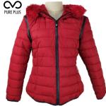 Fur Collar Ladies Light Padded Jacket , Winter Warm Padded Jacket Women's