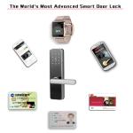 Full Screen Smart Password Lock , Fingerprint Reader Door Lock Toughened Glass