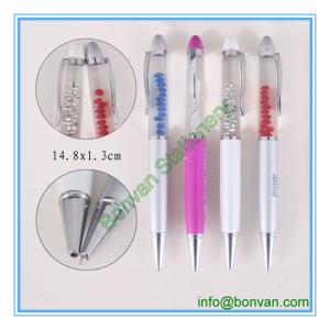China liquid metal floating pen, metal liquid ball pen with customized floater wholesale