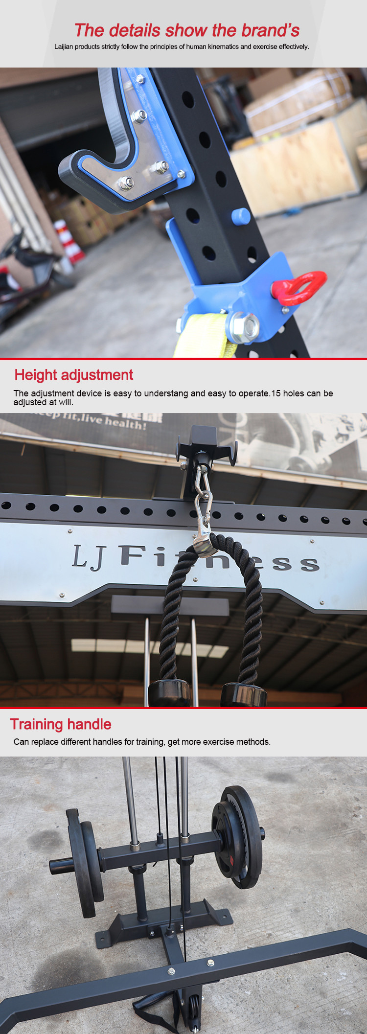 New Design Commercial Grade Gym Equipment Multifunction Squat Rack With Pulleys
