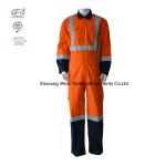 7XL Orange And Navy Blue High Visibility Reflective Frc Coveralls