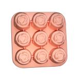 Silicone Small Rose Shaped Ice Cubes Maker Sustainable 9 Cavity 1.2 Inch