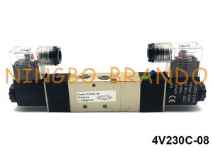 China 5 Way 3 Position 1/4'' AirTAC Type Solenoid Valve for Pneumatic Actuator 4V230C-08 wholesale