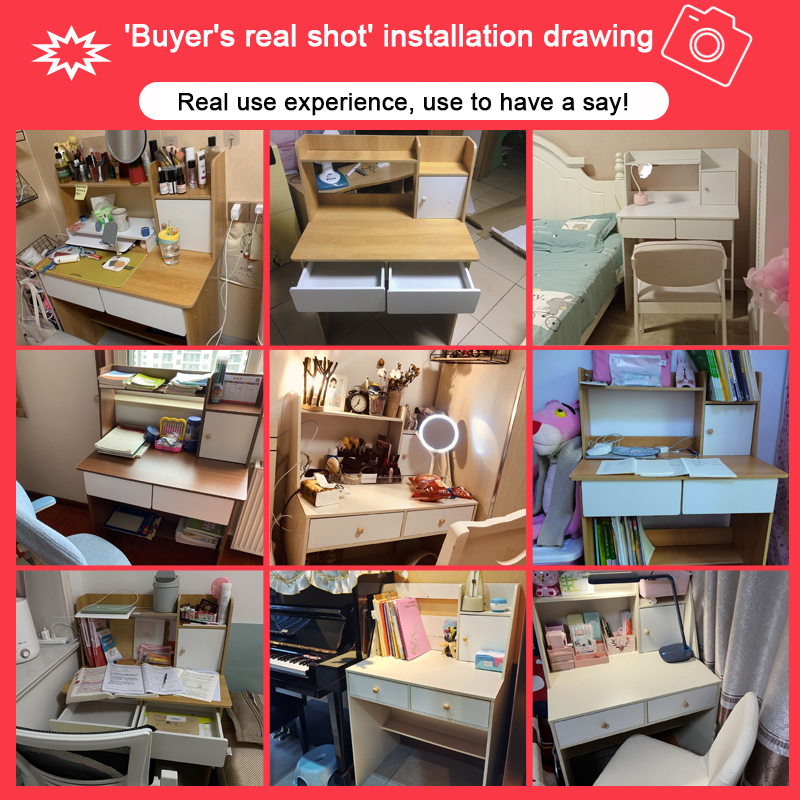 Study Bookshelf Combination Home Office Desk with Multifunctional Table and Simple Design