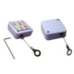 White ABS Security Anti Theft Pull Box With Retractable Steel Cable Ball Stopper