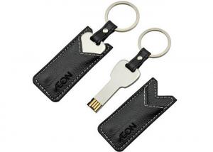 China Fast Speed 8g Usb Memory Stick , Black Leather Usb Stick With Embossed Logo wholesale