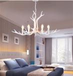 White antler resin chandelier for home lighting fixtures (WH-AC-01)