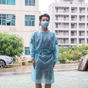 China Round Neck Single Use 107x128cm Disposable Isolation Gown wholesale