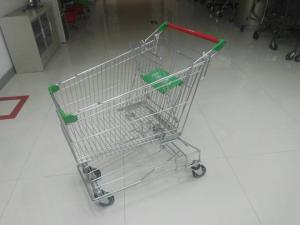 Professional 125L Supermarket Shopping Trolley With Wire Mesh Base Grid , ROHS