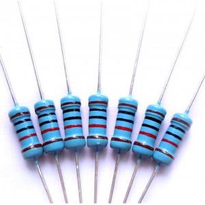 China Blue 4 Watt 1 % 0.1R / 10M E96 Metal Film Resistor For PCB , Electrical Resistor on sale