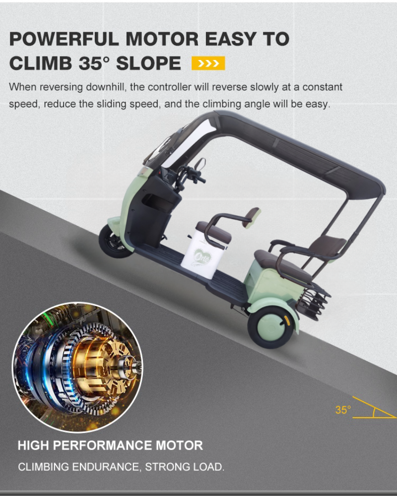 Low speed safe three wheel bicycle for elders electric scooter tricycle