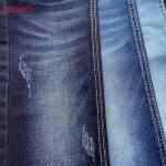 Women Jeans Fresh Stretch Denim Fabric With Clear Warp Slub Dark Blue Color