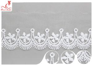 China Polyester Width 3CM Ribbon Embroidered Lace Trim For Wedding Dress wholesale