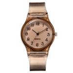 3ATM Waterproof Plastic Quartz Watch 41.5mm Simple PU Strap Watch