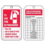 Fire Extinguisher Inspection Tag Vinyl Waterproof Outdoor 2 Sided Printed Safety