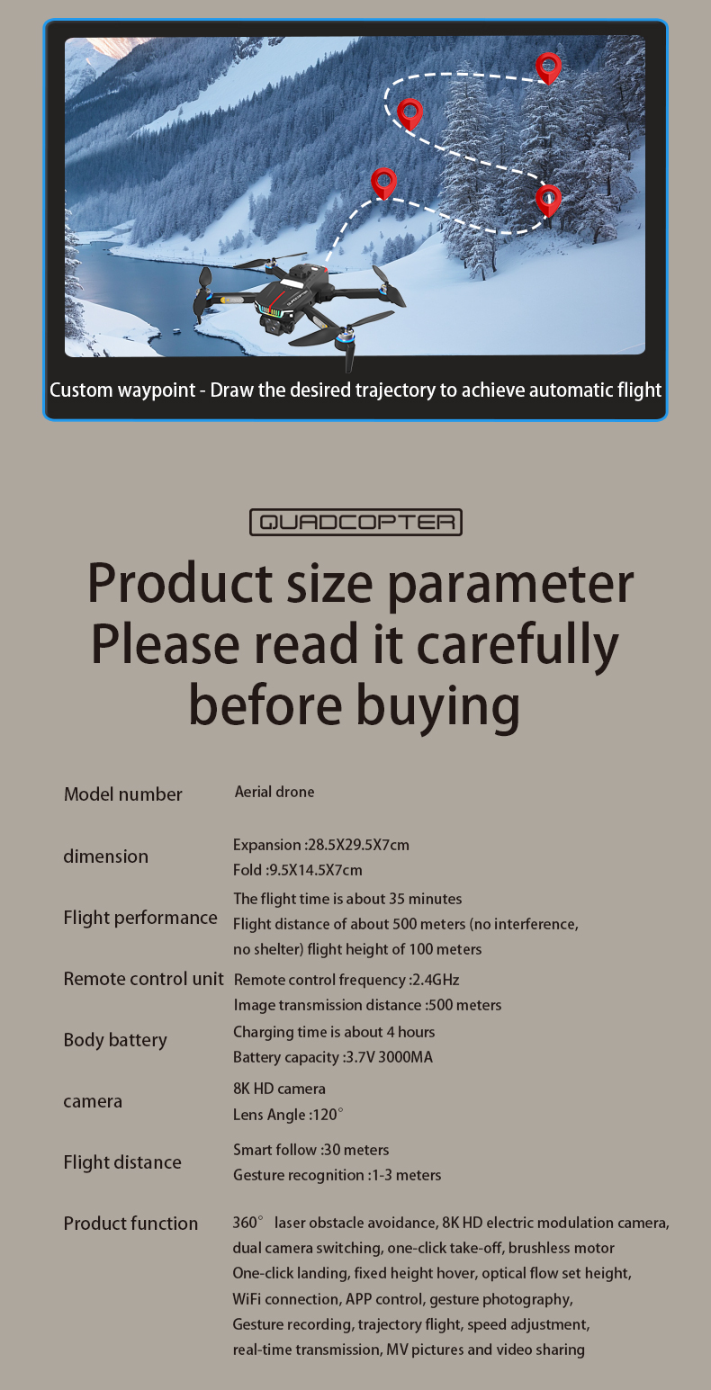 Experience the Ultimate Aerial Photography Brushless Drone with Optical Flow Obstacle Avoidance 3 Cameras Remote Control