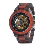 Japanese 47.9mm Wooden Mechanical Watch 3BAR Luminous Swiss Wood