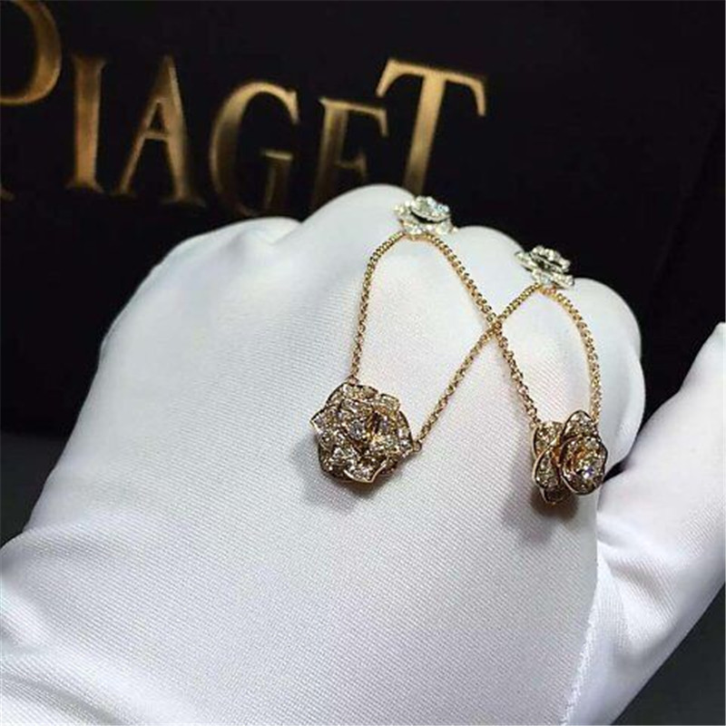 Luxury jewe factory Rose diamond Necklace 18k gold white gold yellow gold rose gold diamond Necklace