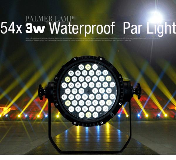 Waterproof Par LED Event Lighting 162Watt 54X3W RGB DMX 512 Stage DJ Theatre