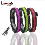Waterproof Flashing Dog Collar , Nylon Material Safety Rechargeable Petsafe Dog