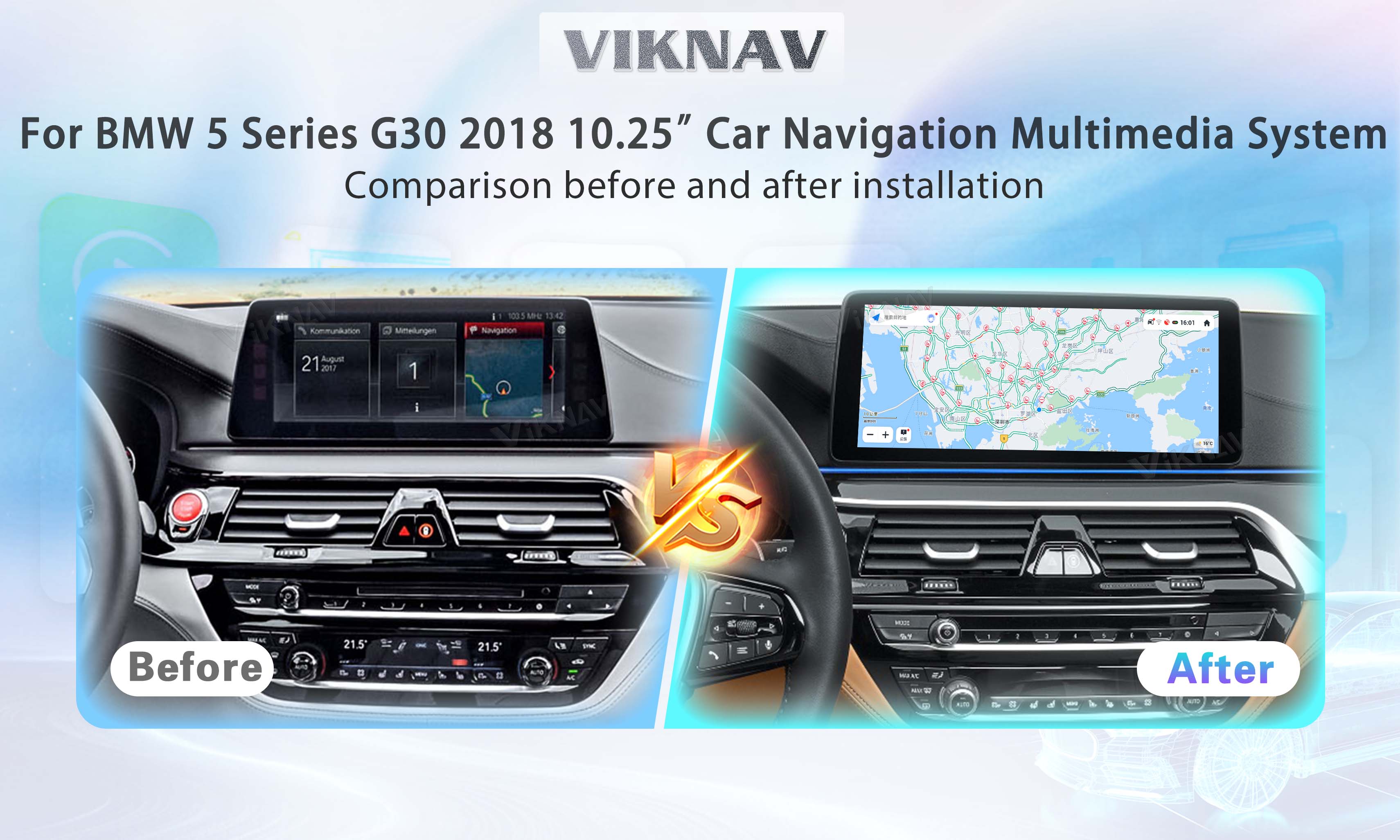 Wireless BMW G30 2018 android car player EVO 10 inch stereo GPS Navigation