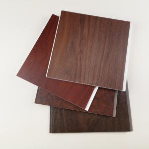 China Dark Wooden Color PVC Wall Panels , Pvc Wall Cladding For Hotel Or Home wholesale