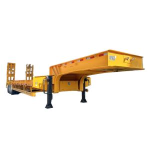 China 3 Axle 80 Ton Low Bed Semi Trailer Truck For Sale In Madagascar wholesale