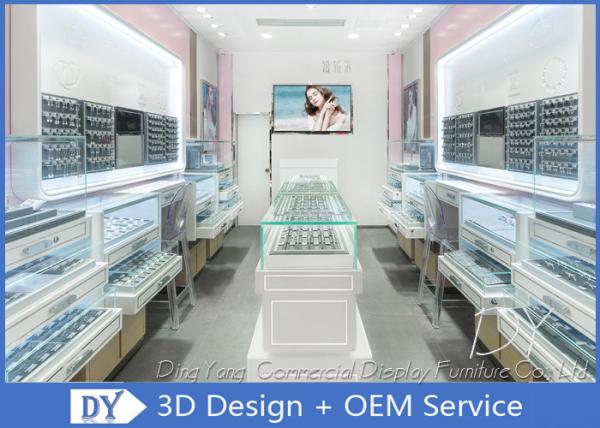 Exquisite Store Jewelry Display Cases Non - Toxic Wood Veneer With Lacquer