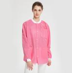Disposable non woven SMS pink wear dental disposable lab Jackets