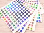 Round Self Adhesive Paper Stickers / Numbered Hologram Stickers Anti UV